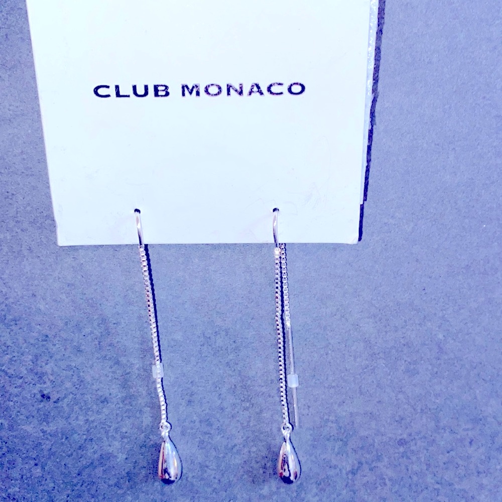 Club Monaco Teardrop Silver Earrings